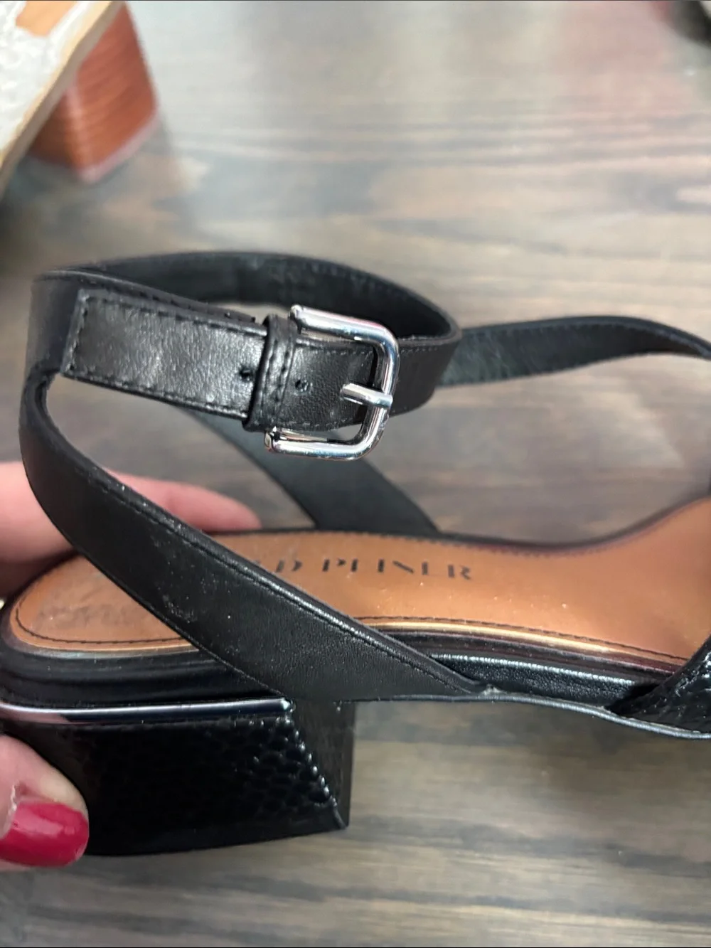 Donald J. Pliner Black Textured-Strap Sandals